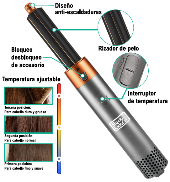 Moldeador multifunción y secador 5 en 1